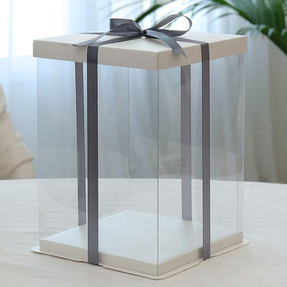 Hemoton 12-Inch Clear Plastic Cake Storage Box - Transparent Birthday Cake Container for Desserts, Flowers & Pastries | Perfect for Bakery, Party, Gift Wrapping & Food Display