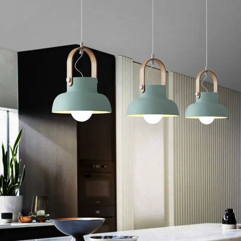 Macaron Loft LED Iron Pendant Light - Modern Industrial Hanging Fixture for Kitchen Island, Dining Room & Bedroom Lighting