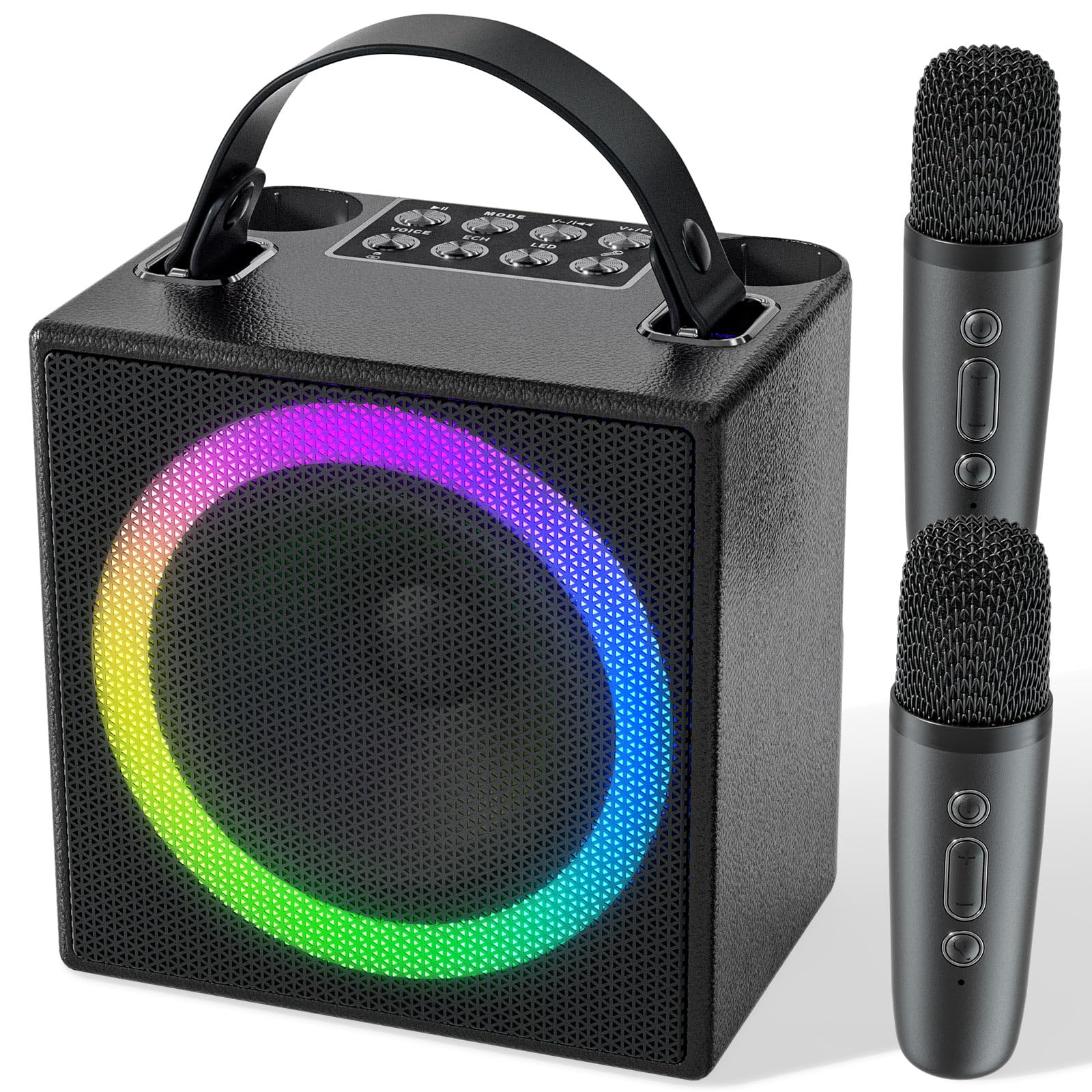 Verkstar 2024 Upgraded Portable Karaoke Machine with Bluetooth, Dual Wireless Microphones & Storage - Perfect for Home Parties, Kids Singing, and Birthday Gifts for Boys & Girls | Indoor/Outdoor Entertainment System