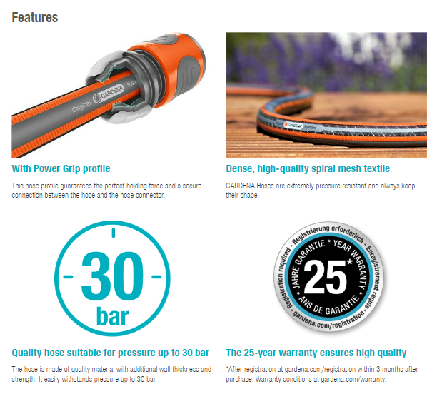 Gardena Comfort HighFLEX Garden Hose 1/2 Inch (13mm) x 30 Meters - Flexible, Durable Water Hose for Lawn Care, Gardening & Outdoor Cleaning