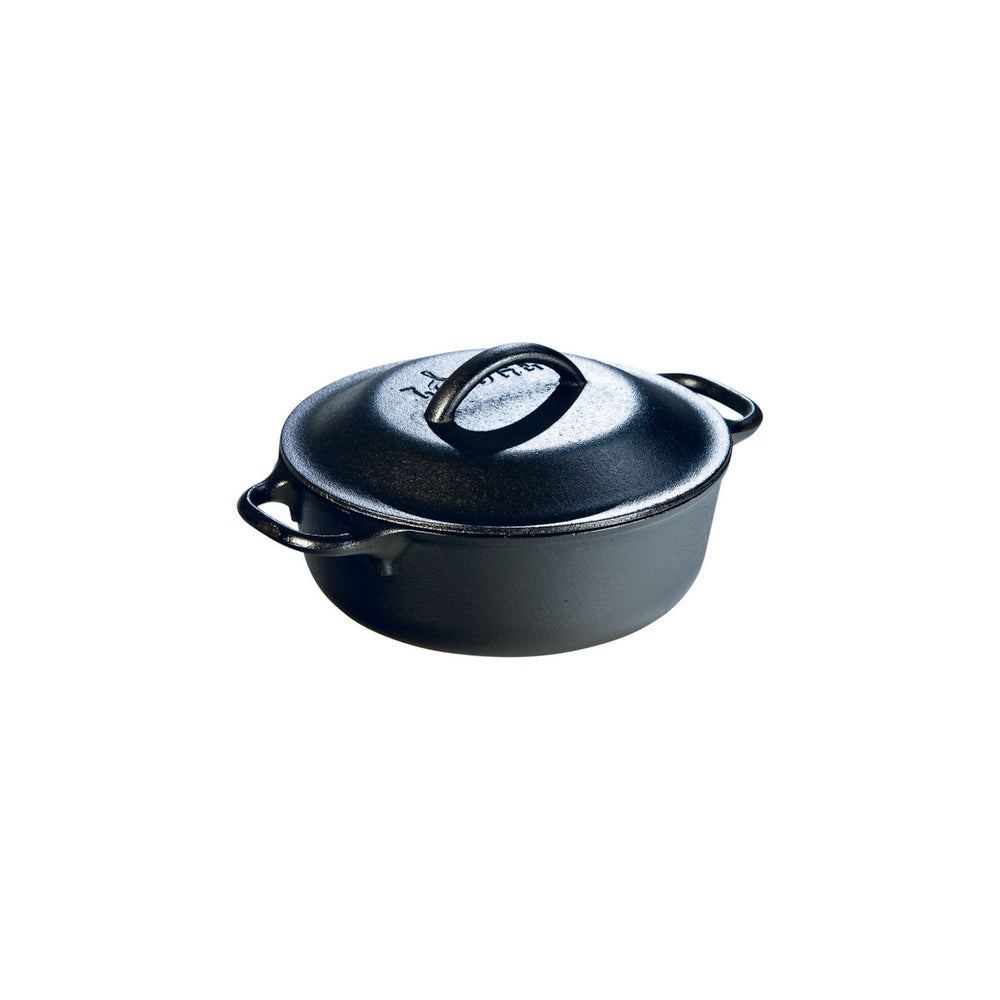 1.9L Cast Iron Serving Pot with Lid - Dutch Oven for Cooking, Baking & Serving - Perfect for Soups, Stews & Casseroles - Stovetop & Oven Safe