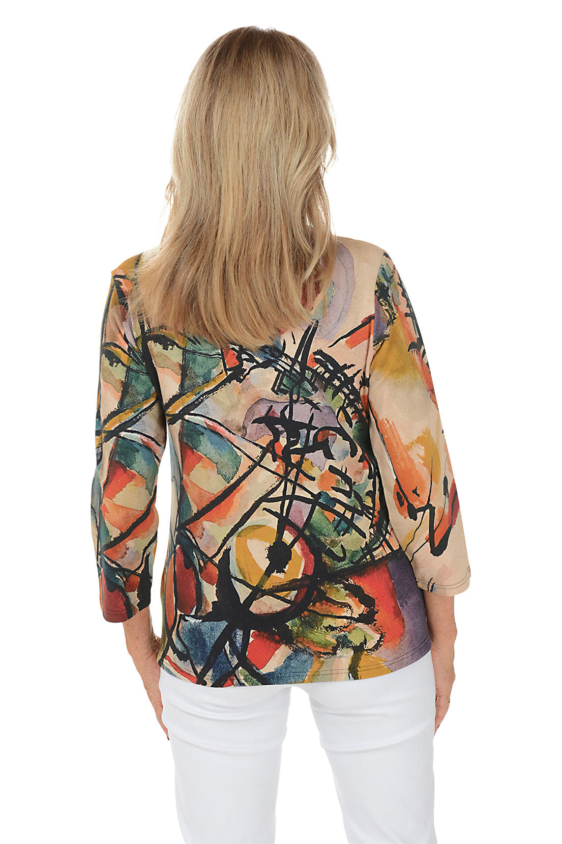Petite Paloma Women's Offset Button Knit Top - Soft Stretch Casual Blouse for Work & Weekend Wear