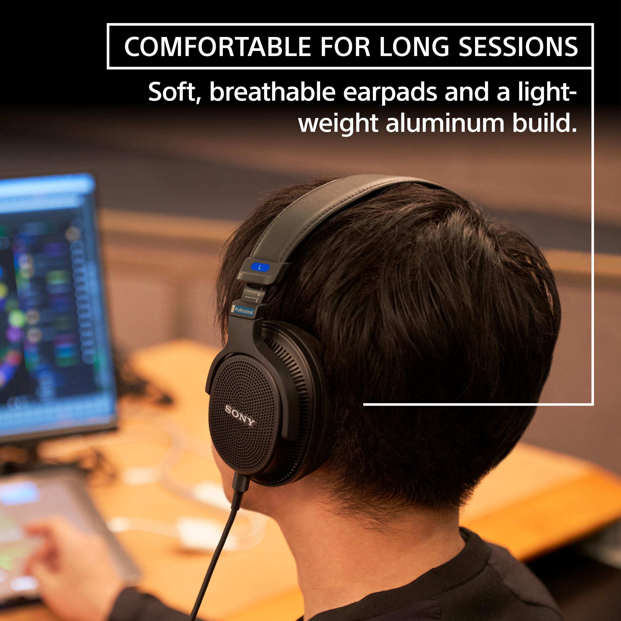 Sony MDR-MV1 Professional Open-Back Studio Headphones for Music Production, Mixing & Audio Monitoring - Perfect for Recording Studios, Podcasting & Home Audio Enthusiasts