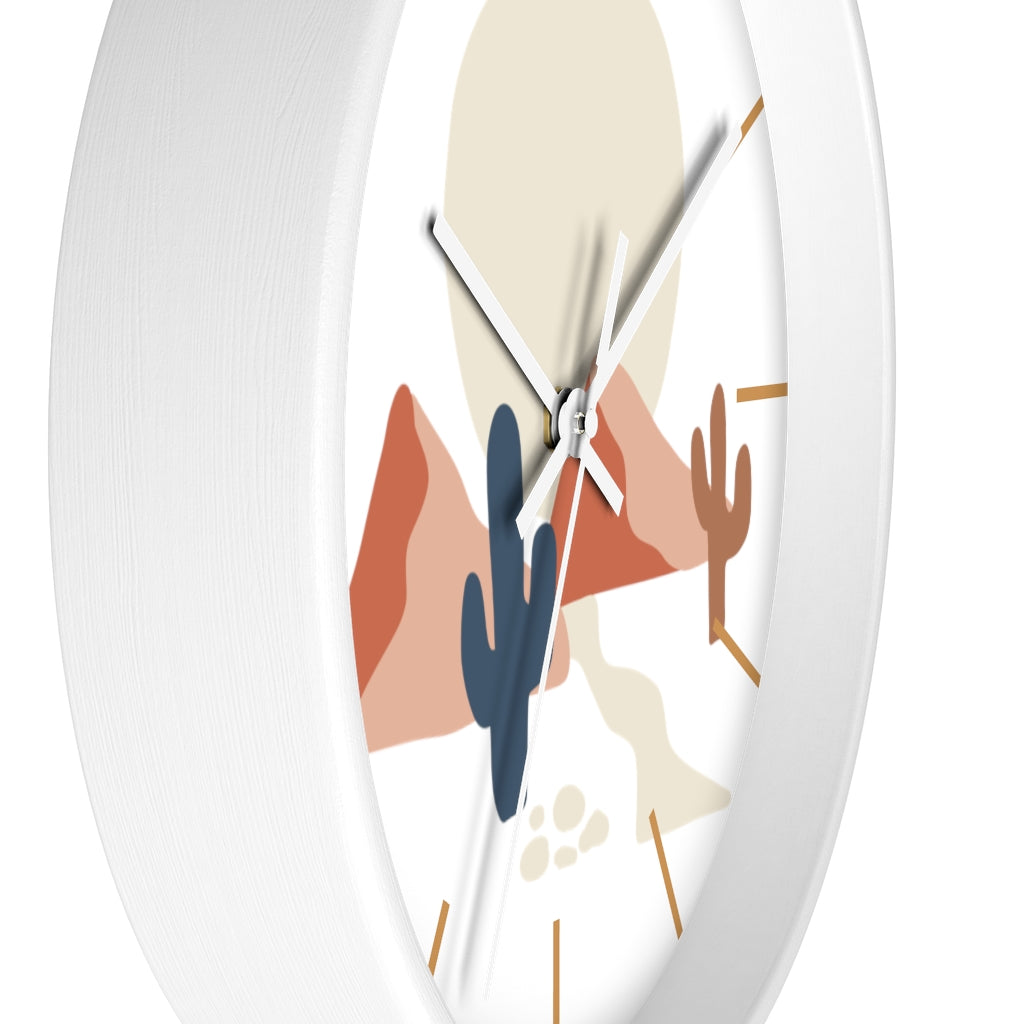 Vintage Wooden Wall Clock - Midwest Desert Theme Decor for Home, Office & Living Room - Silent Non-Ticking Clock with Roman Numerals - Perfect for Farmhouse, Rustic & Boho Interior Design