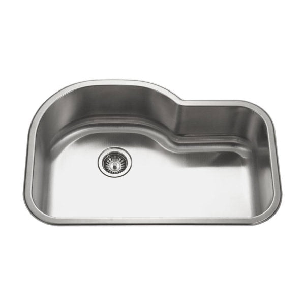 Hamat VIL 3221ST 18 Gauge Stainless Steel Topmount Offset Single Bowl Kitchen Sink - Perfect for Small Kitchens, RV & Apartment Remodeling