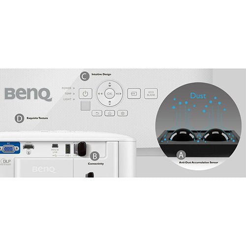 BenQ EH600 1080p Wireless Portable Smart Business Projector with iPhone & Android Mirroring - Ideal for Office Presentations, Home Theater & Outdoor Movie Nights