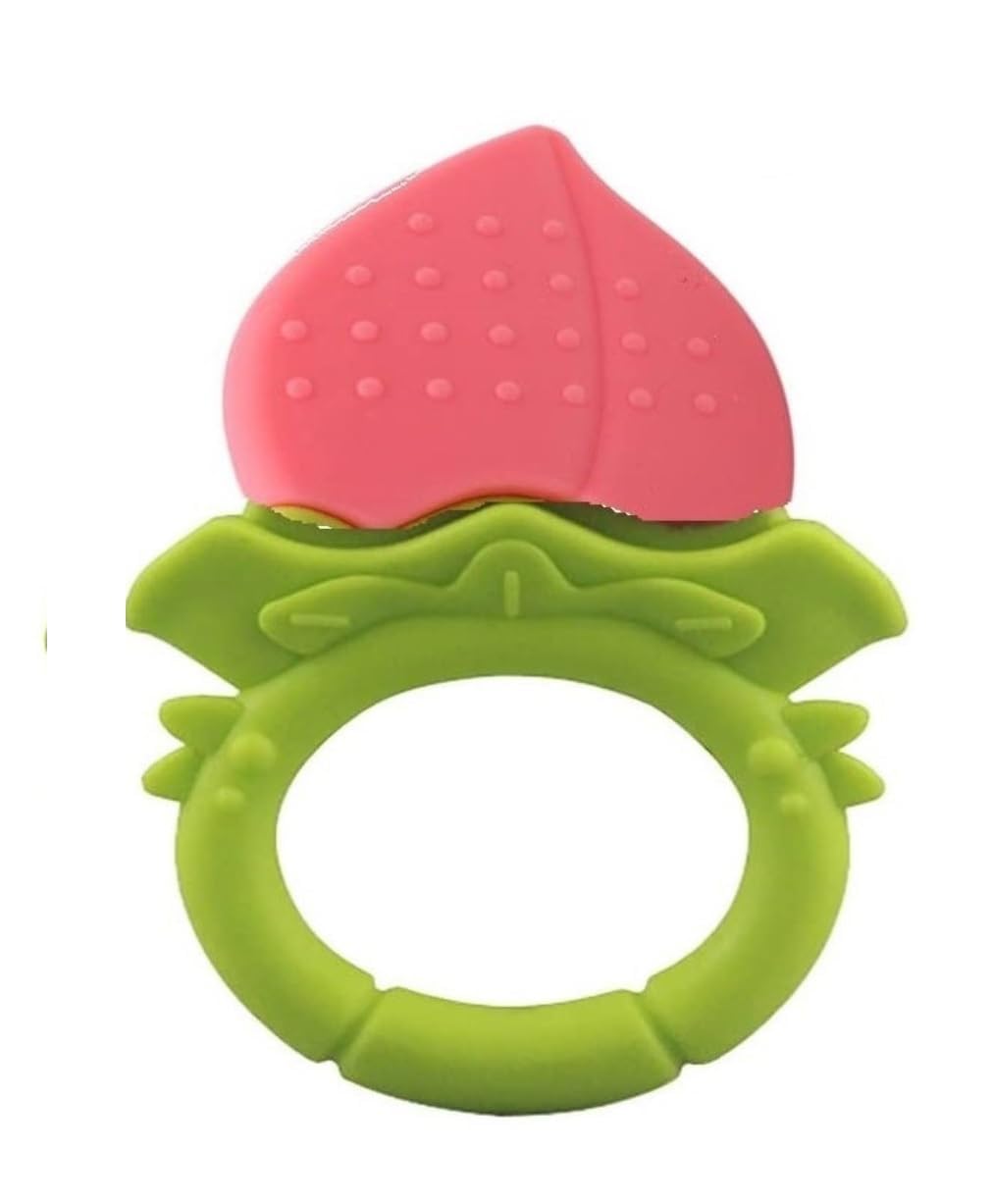 Kritiu BPA-Free Silicone Baby Teething Toys - Soft Fruit Teether & Gum Massager Set for Infants 0-12 Months (Peach & Purple) | Soothe Sore Gums During Teething, Perfect for Home & Travel Use