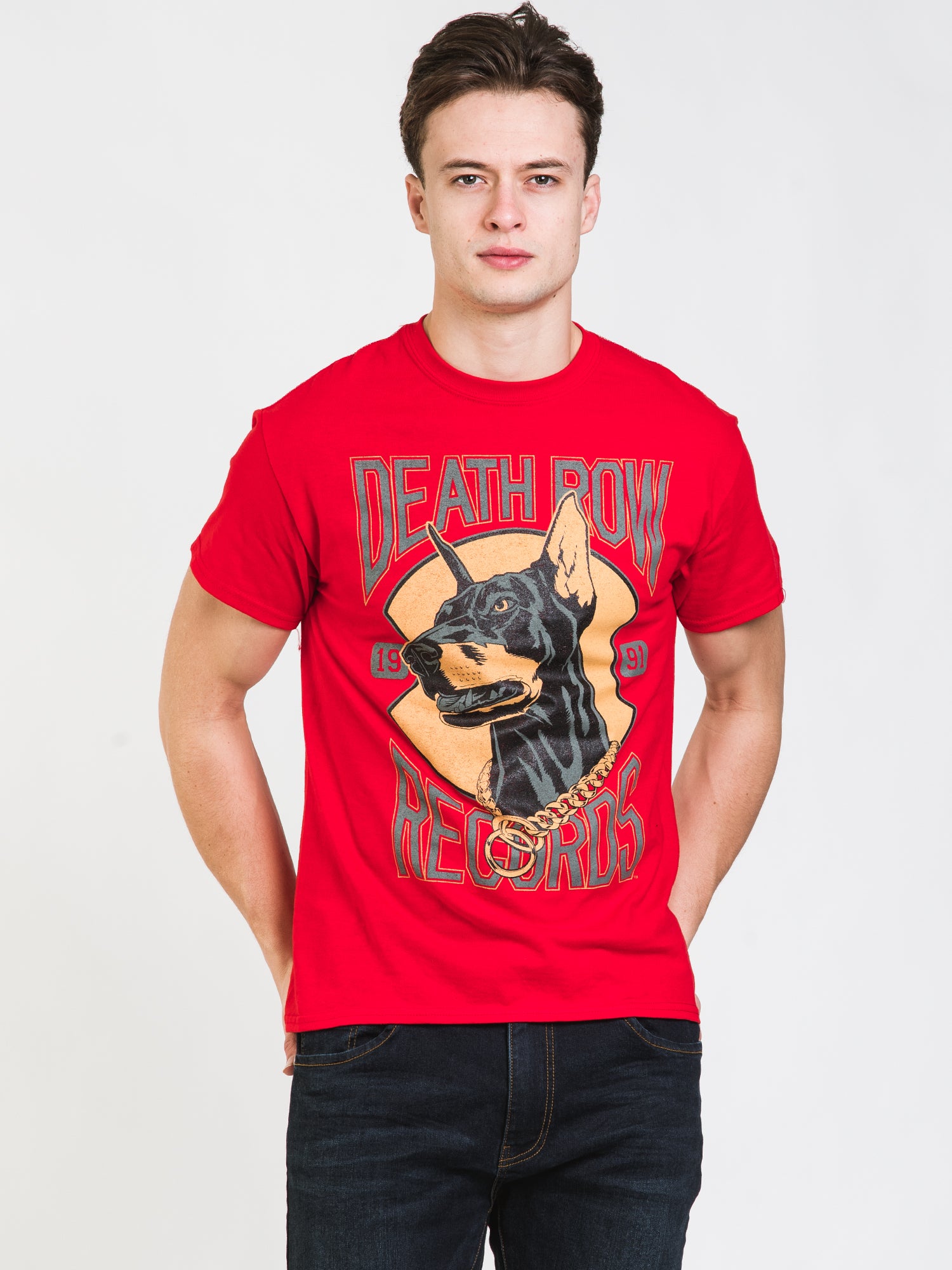 Death Row Records Doberman Dog Graphic T-Shirt - Hip Hop Music Fan Apparel for Men & Women - Perfect for Concerts, Streetwear & Casual Outfits