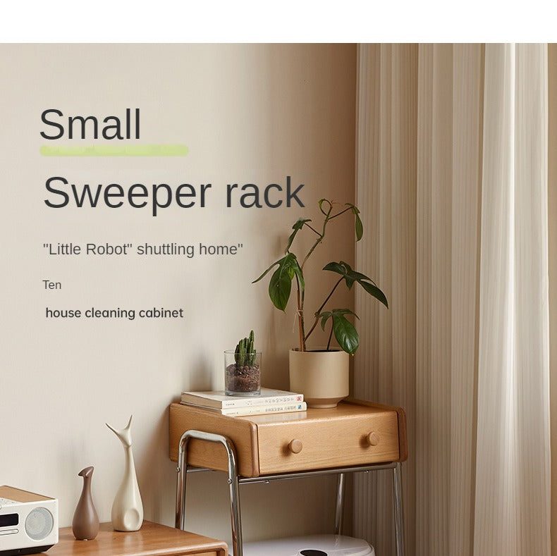 Premium Oak Solid Wooden Edge Cabinet with Adorable Robot Design - Perfect for Kids' Room, Playroom, and Unique Home Decor