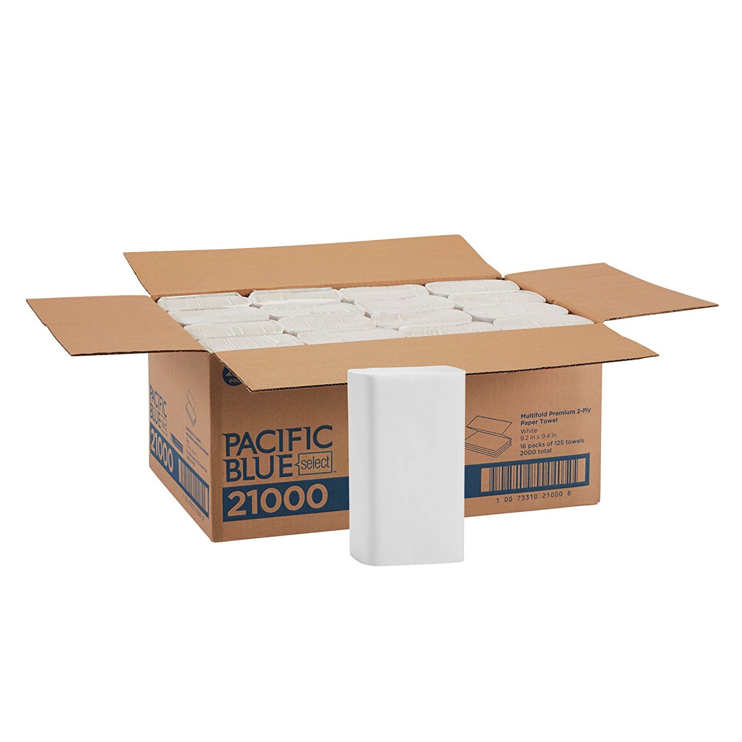 GP PRO Multifold Premium 2-Ply White Paper Towels - 21000 Sheets (16 Packs/Case, 125 Towels/Pack) | Bulk Commercial & Home Use for Kitchen, Restrooms, Offices