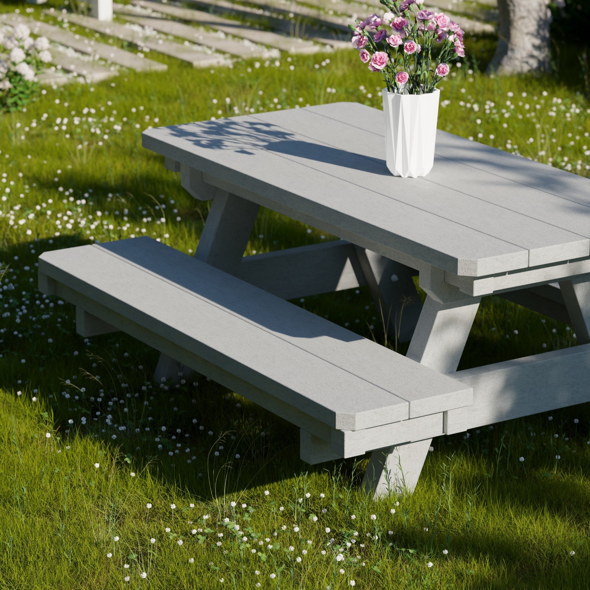 Heritage Kids Picnic Table - Durable Outdoor Wooden Table for Children's Playtime, Backyard, and Garden Activities