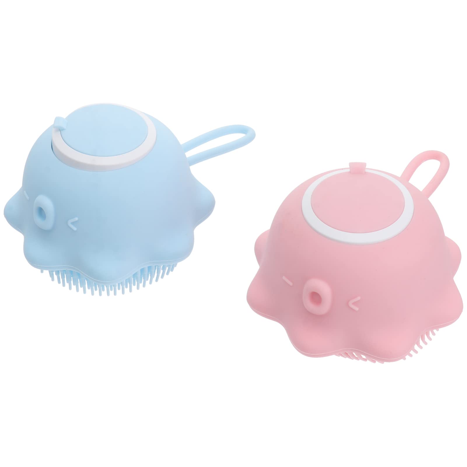 FRCOLOR Baby Hair Brush Set - 2 Pcs Silicone Bath Brush & Scalp Massager for Infant Care & Cradle Cap Relief