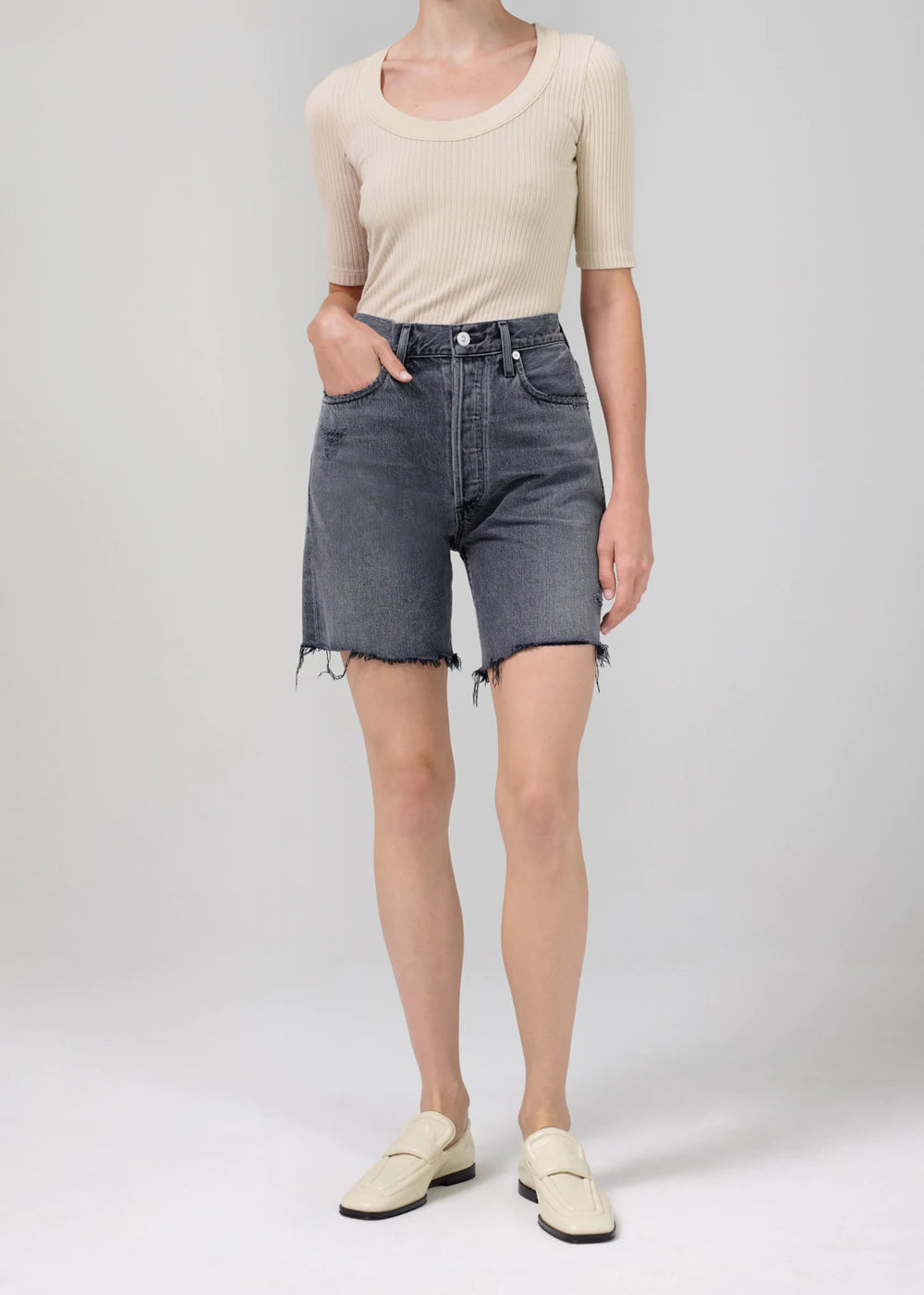 Camilla Frayed Hem Shorts for Women - Trendy Distressed Denim Cutoffs | Perfect for Summer Outfits, Beach Vacations & Casual Wear