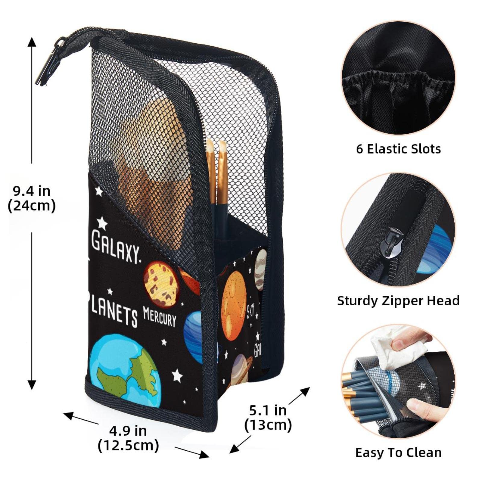 12-Piece Makeup Brush Organizer Bag with Solar System Design - Portable Cosmetic Brush Holder Case for Travel & Home Storage - Perfect for Makeup Artists & Beauty Enthusiasts