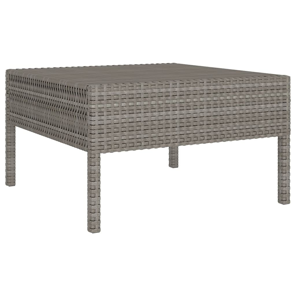 vidaXL 6-Piece Patio Lounge Set, Outdoor Sectional Sofa with Cushions - Modern Farmhouse Style Gray Poly Rattan Furniture for Garden, Backyard & Poolside Relaxation