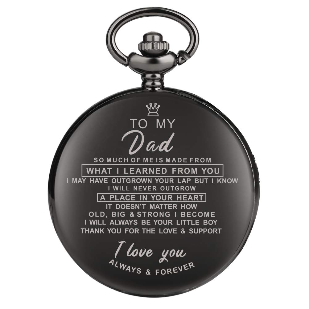 Personalized Engraved Pocket Watch Gift for Wife, Mom, Husband - Perfect for Birthday & Christmas