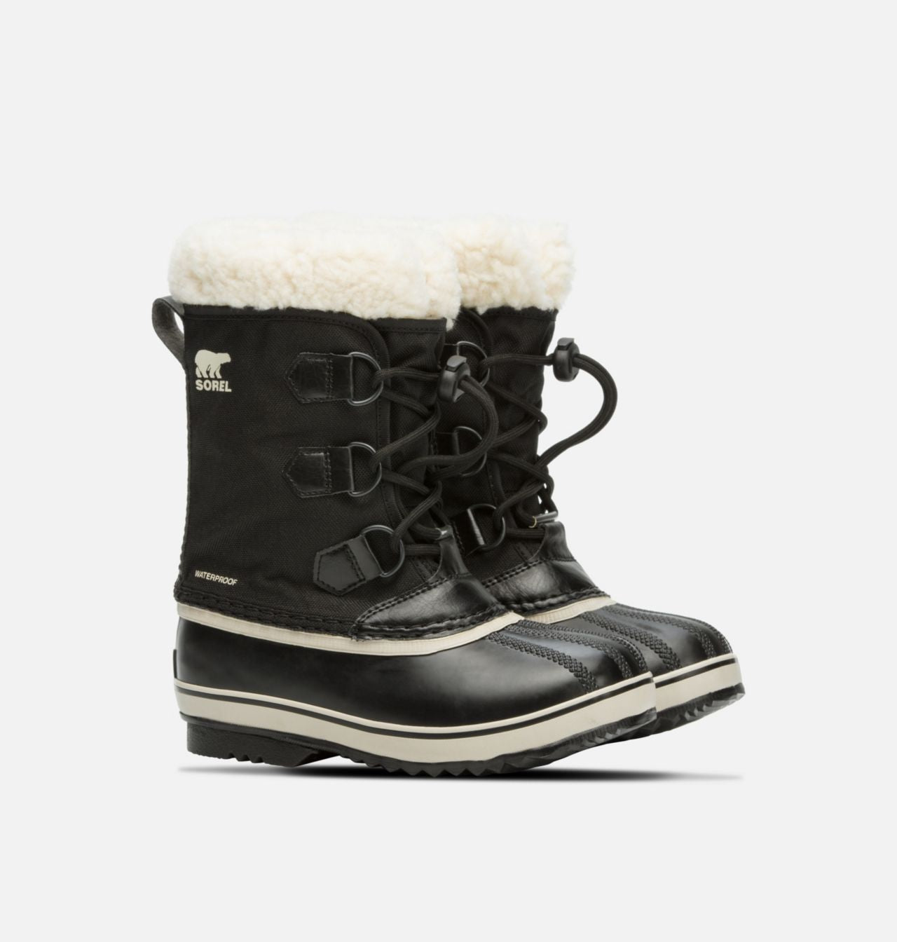 Sorel Yoot Pac Nylon Kids Snow Boots - Waterproof Winter Boots for Boys & Girls, Black | Warm & Durable for Snow Play, School, and Outdoor Activities