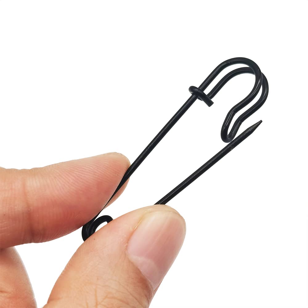 Heavy Duty 2 Inch/50mm Safety Pins Brooches for Blankets, Kilts, Skirts, Sweaters & Shawls - 30 Pack Black - Perfect for Crafting, Sewing, DIY Projects & Clothing Repair