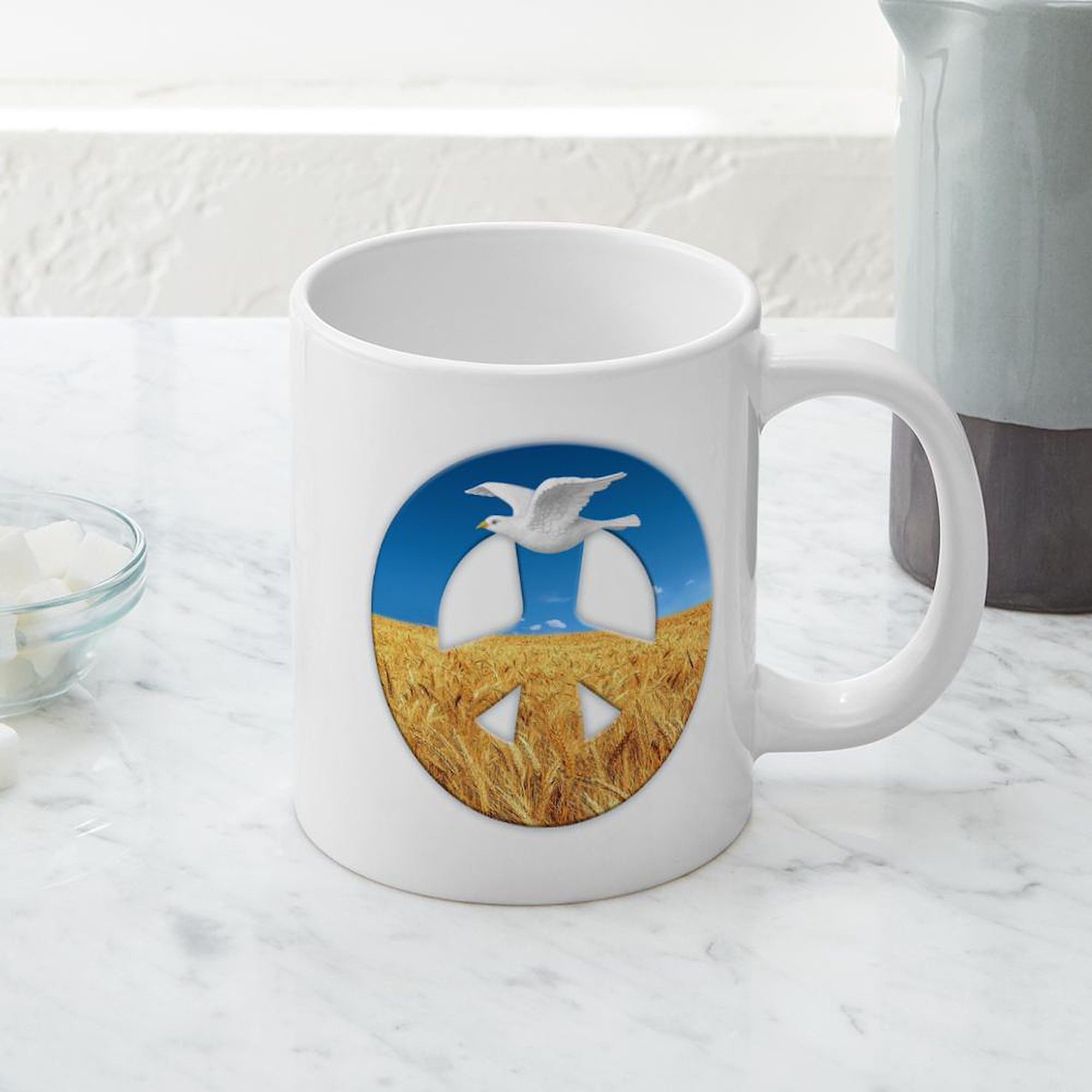 Peace in Ukraine 20oz Ceramic Coffee Mega Mug - Large Insulated Travel Tumbler for Hot & Cold Drinks - Perfect for Home, Office, Commute & Gifts