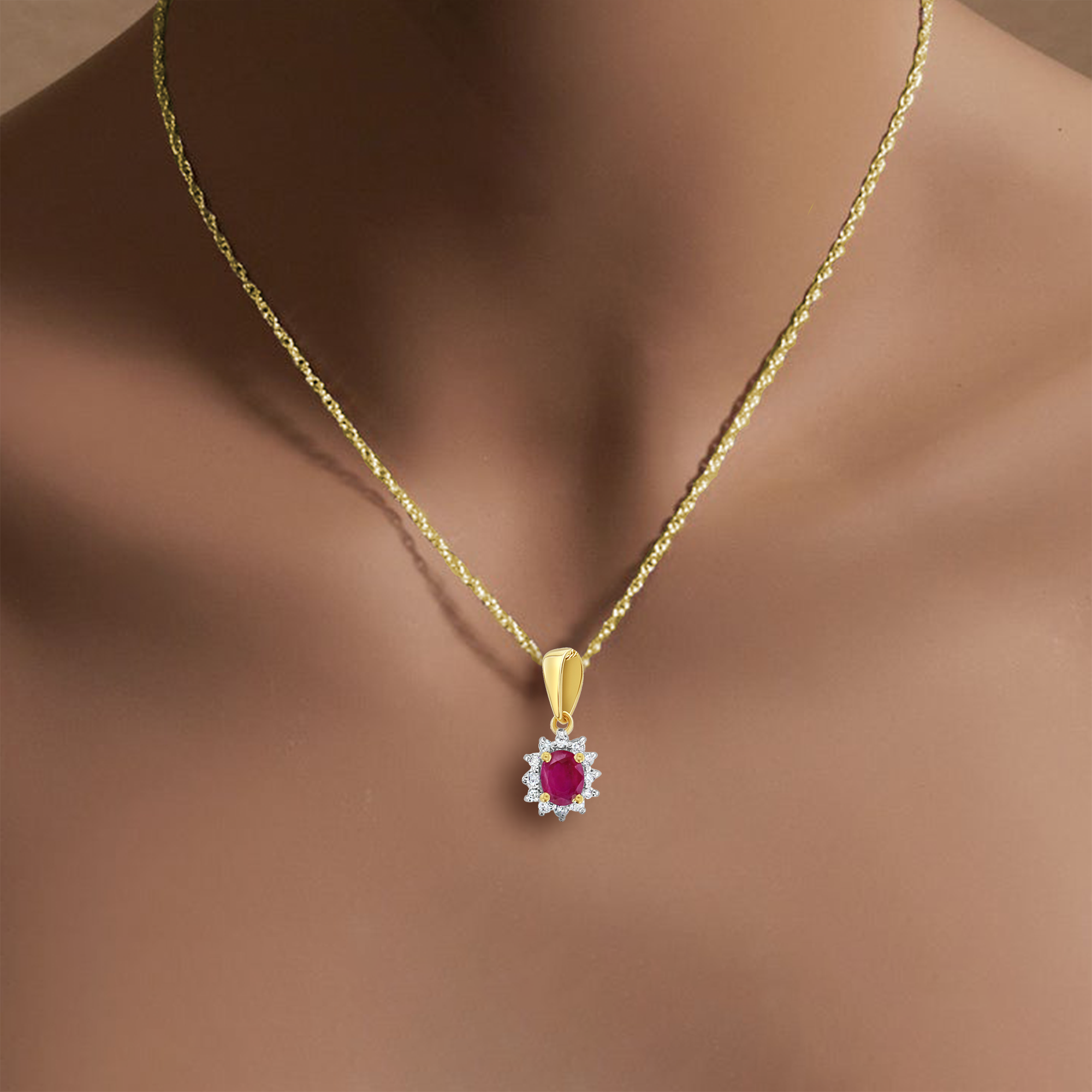 Classic Oval Diamond Halo Necklace - 14K Gold or Sterling Silver Pendant for Women | Elegant Wedding, Anniversary & Valentine's Day Gift | Perfect for Special Occasions & Everyday Luxury