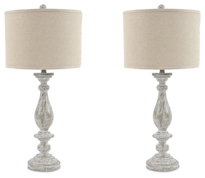 Bernadate Modern Table Lamp Set of 2 - Bedside Nightstand Lighting for Bedroom, Living Room & Office - Warm White LED Accent Lamp with Fabric Shade