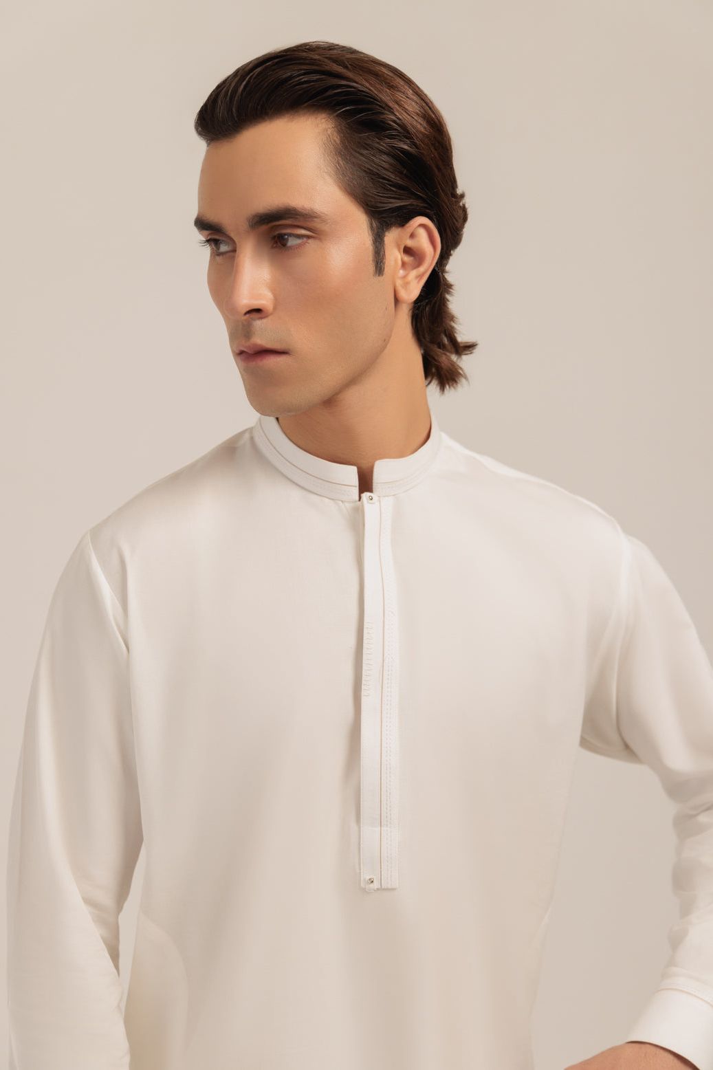 Stylish Blended White Kurta Shalwar Set for Men - Comfortable Traditional Pakistani Outfit - Perfect for Eid, Weddings & Festive Occasions