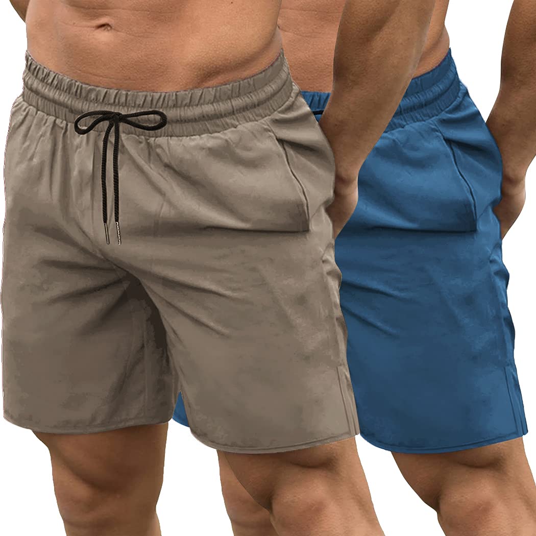 COOFANDY Men's 2 Pack Quick Dry Workout Shorts - Gym Training, Bodybuilding, Weightlifting & Running Shorts with Pockets | Perfect for Jogging, Fitness & Outdoor Activities