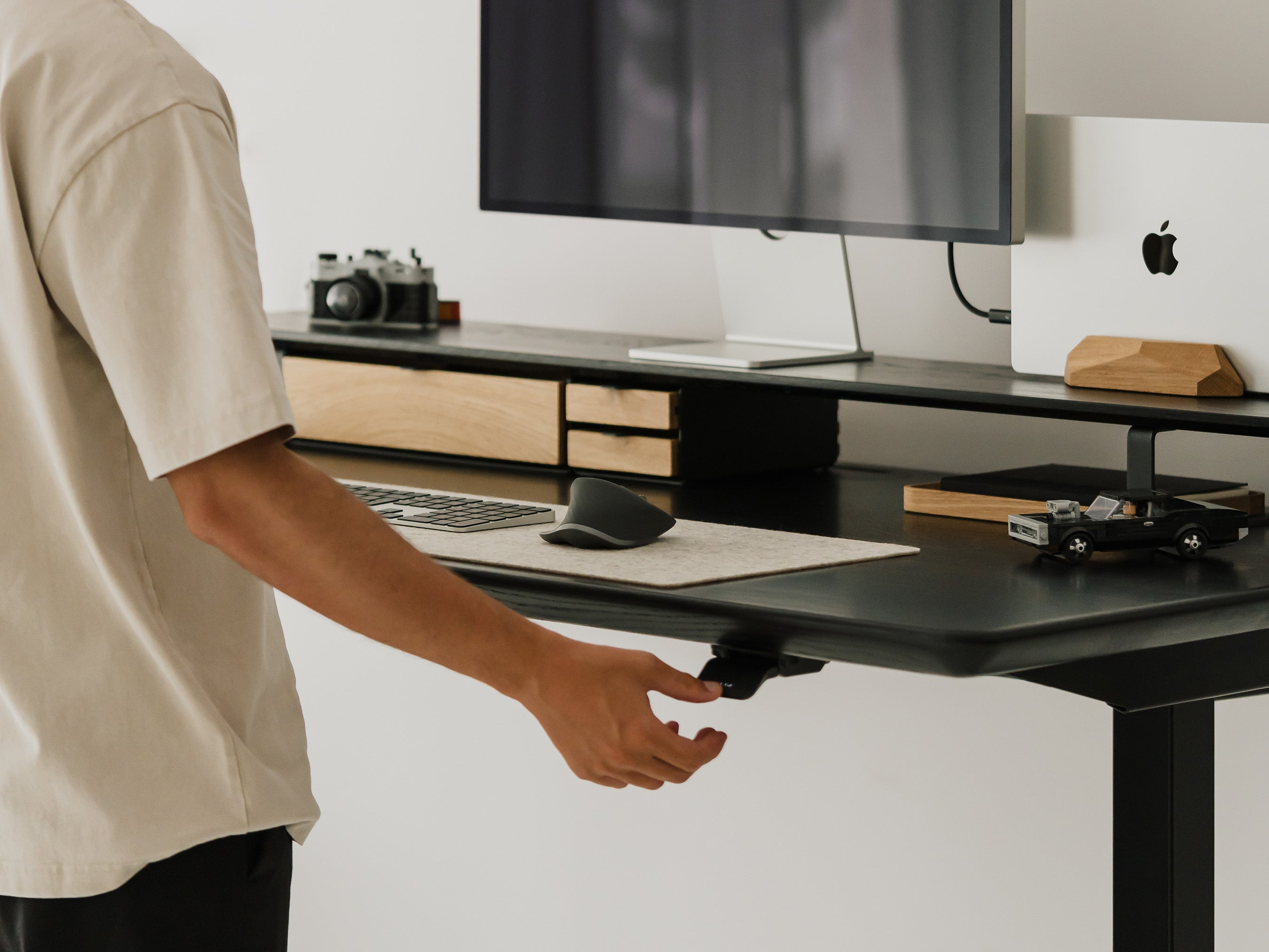 Ergonomic Standing Desk Pro Bundle - Adjustable Height Electric Desk with Memory Presets for Home & Office - Perfect for Remote Work, Gaming & Study Setup