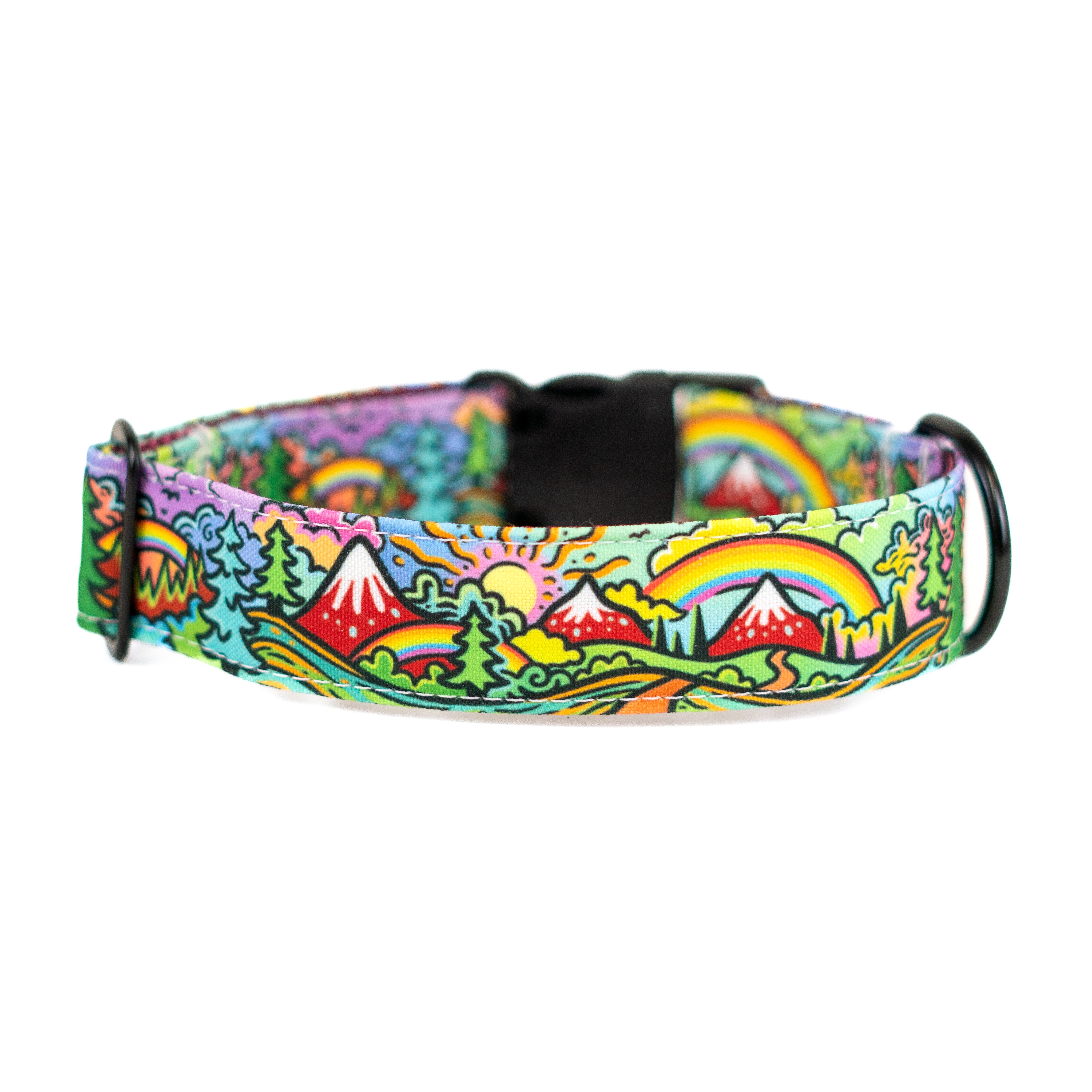Rainbow Ridge Dog Collar - Limited Edition Artist Design Pet Collar for Small Medium Large Dogs - Perfect for Daily Walks, Training & Fashion Accessories