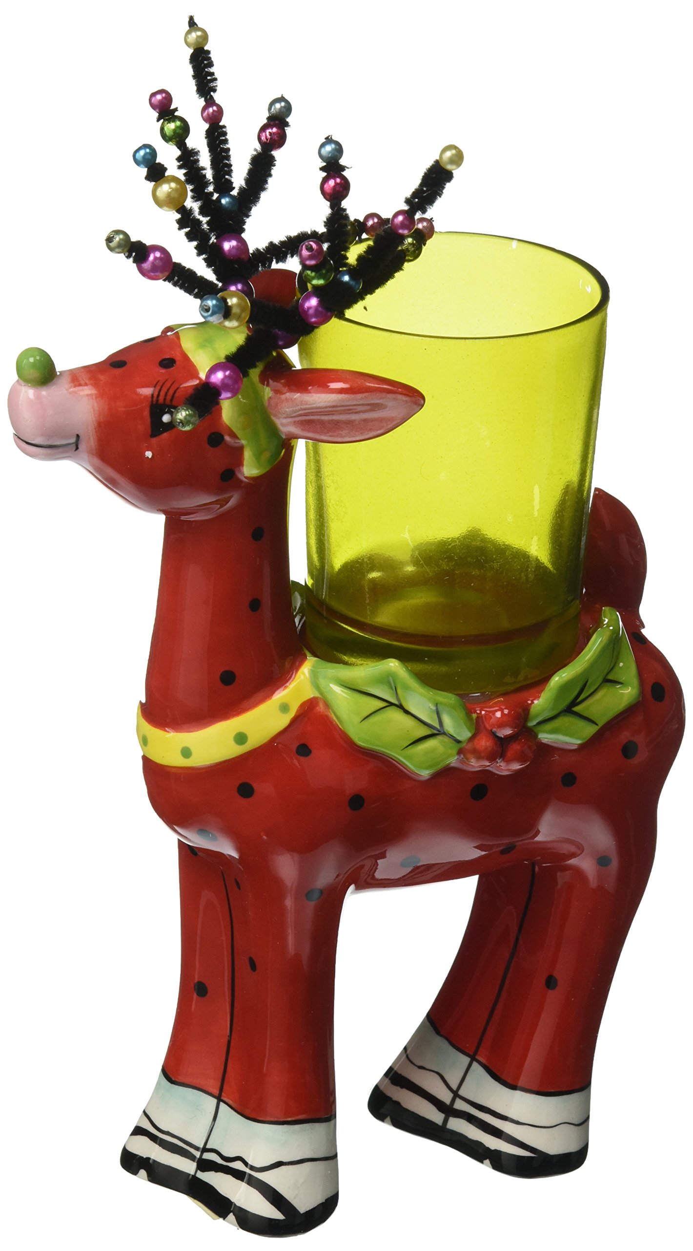 Red Deer Glass Votive Holder - Elegant Candle Holder for Christmas Decor, Wedding Centerpieces & Home Tabletop Decorations