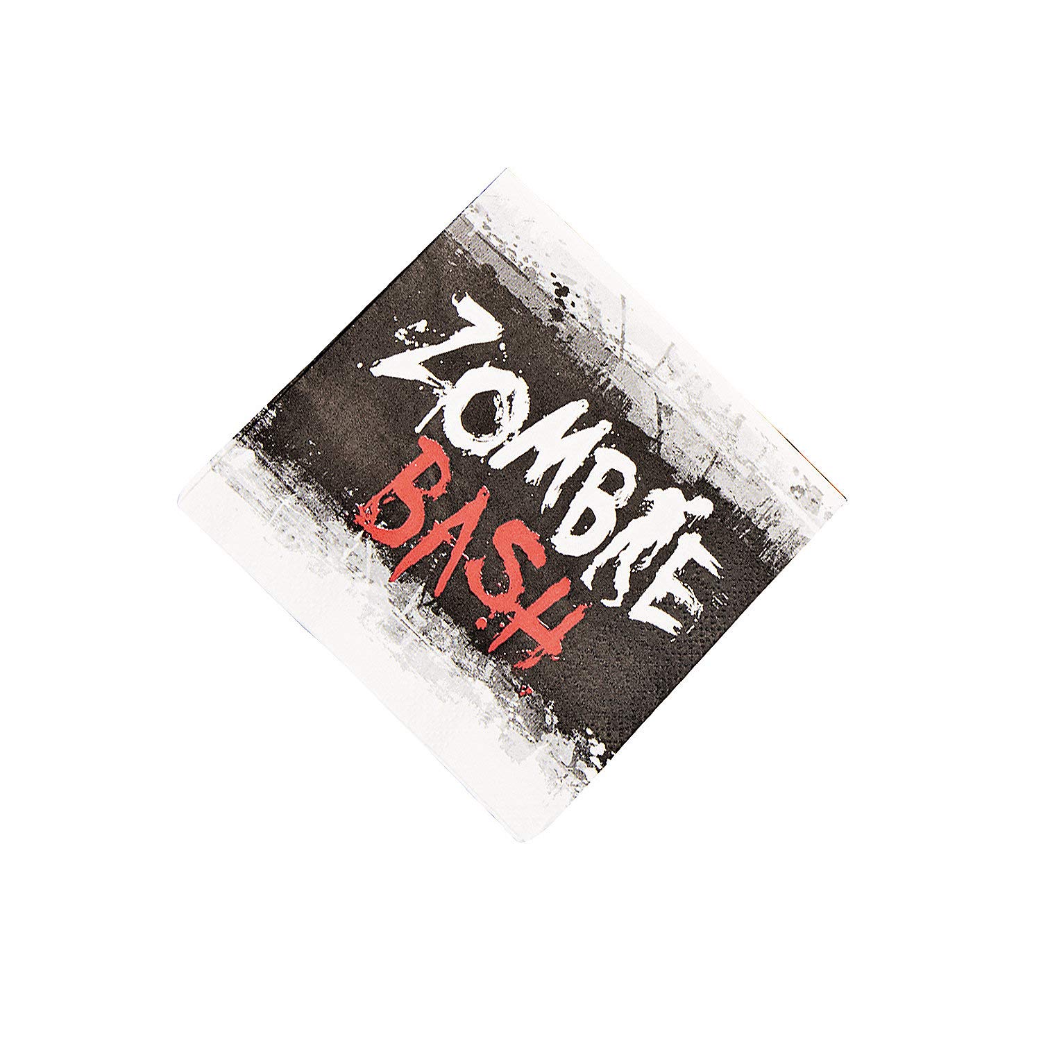 Fun Express Zombie Bash Beverage Napkins - 50 Pack Halloween Party Supplies for Spooky Themed Events, Trick or Treat, and Horror Movie Nights