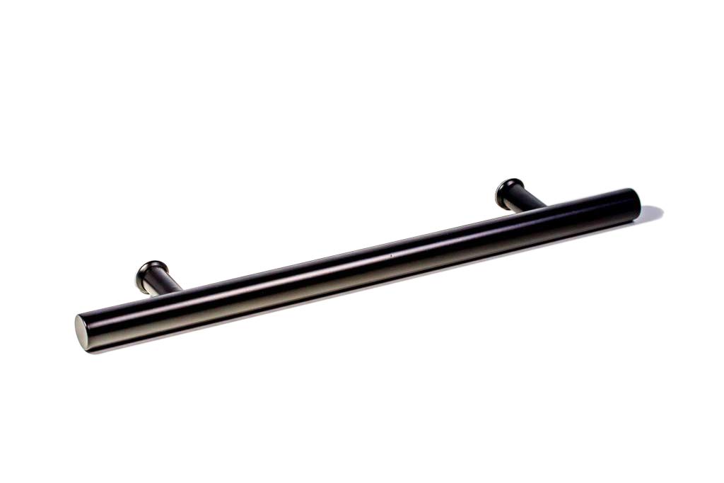 18 Inch Matte Black Stainless Steel Door Handle - Modern Round Cylindrical Bar Pull for Commercial Glass Doors, Sliding Doors, Wooden Barn Doors | Interior & Exterior Use | Durable Hardware for Office, Restaurant, and Home Entryways