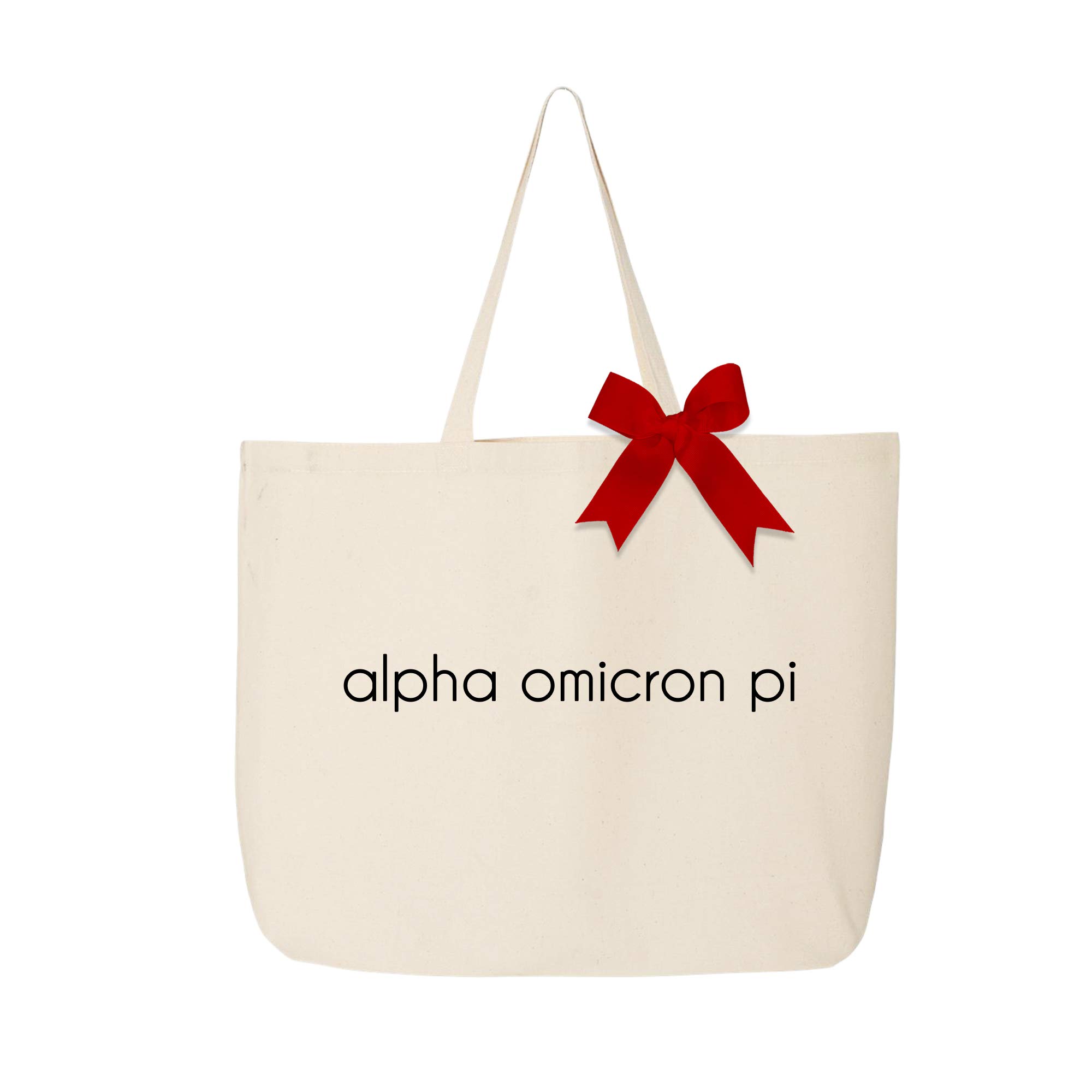 Stylish Large Canvas Tote Bag with Color Bow - Classic Sorority Name Design for Women | Perfect for College, Sisterhood Events, Shopping & Beach Days
