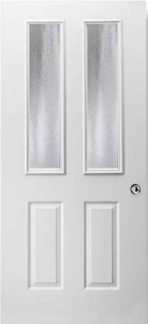 8 x 36 Entry Door Privacy Glass Insert (Chinchilla) - Frosted Glass Panel for Front Doors, Bathrooms & Windows - DIY Home Improvement & Security Solution