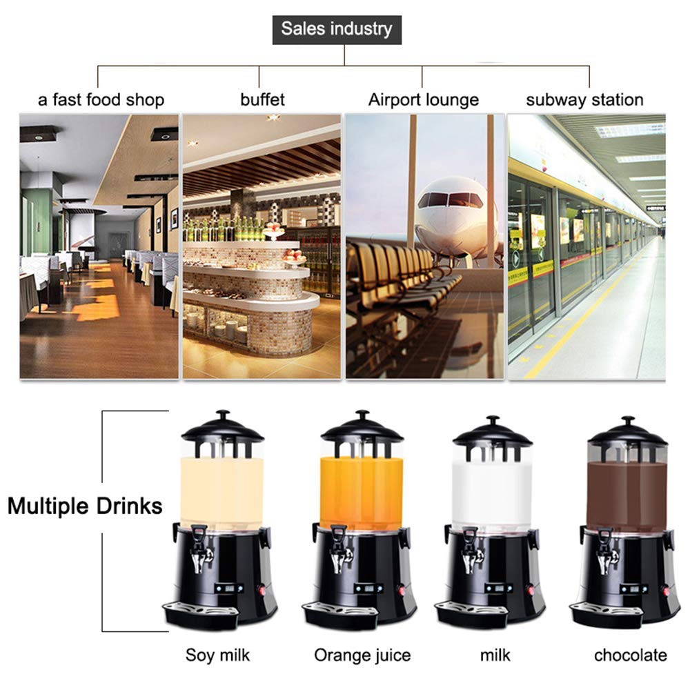 YUCHENGTECH 10L Commercial Hot Chocolate Maker Machine - Upgraded Chocolate Dispenser & Warmer for Coffee, Milk Tea & Beverages (CE Certified, 100-120V) - Perfect for Cafés, Restaurants & Catering Events