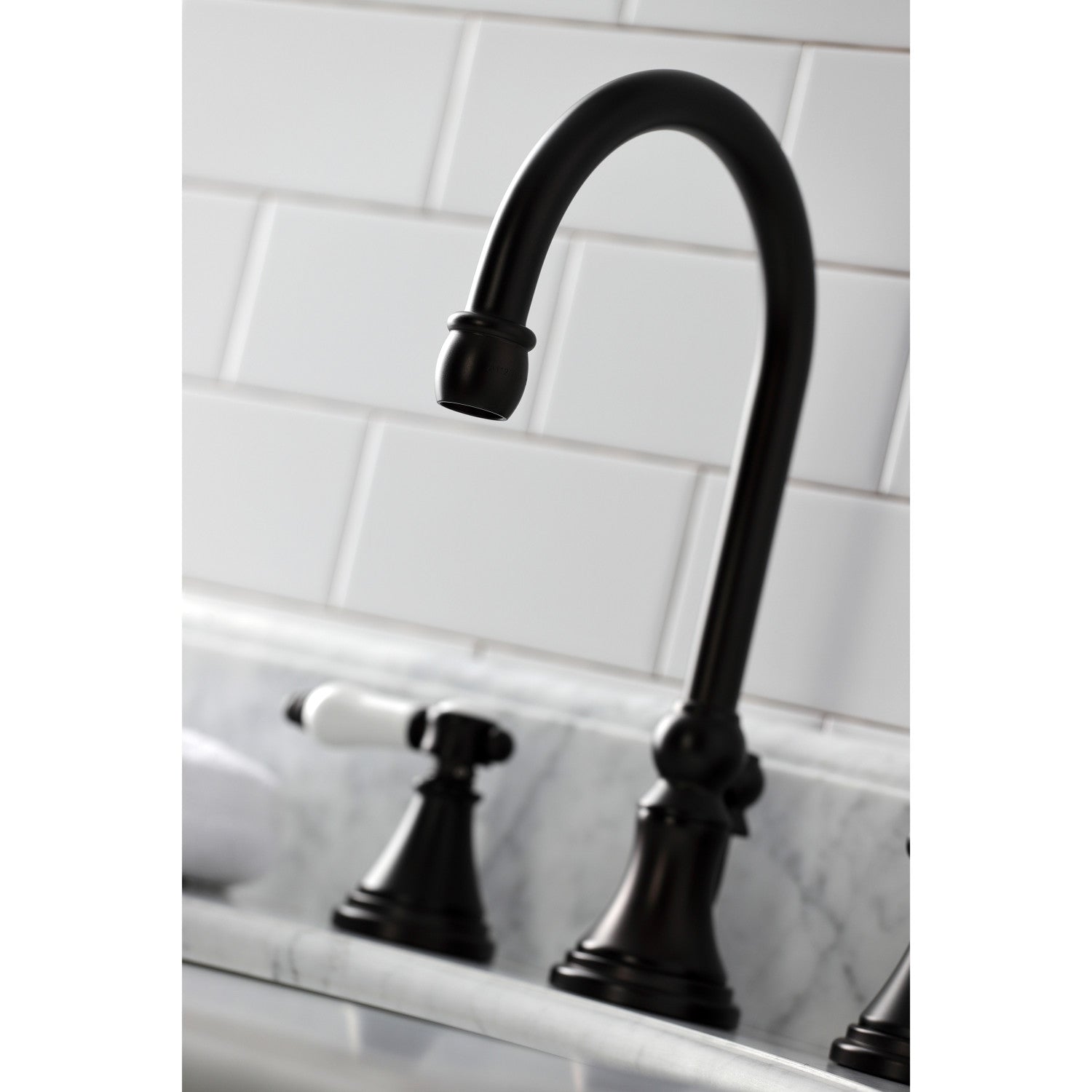 Bel Air KS2985BPL Oil Rubbed Bronze Widespread Bathroom Faucet - 2-Handle 3-Hole Deck Mount with Brass Pop-Up Drain - Perfect for Modern Bathroom Vanities and Powder Rooms