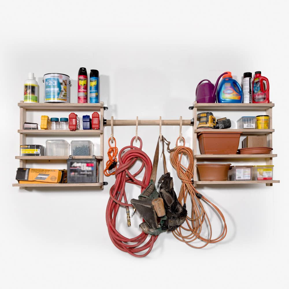 Heavy Duty 8-Shelf Storage Rack with 4 Hooks - 24
