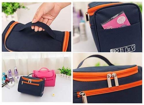 PUHBRHY Large Travel Toiletry Bag for Men & Women - Waterproof Hanging Cosmetic Organizer with Multiple Compartments | Perfect for Makeup Storage, Shampoo Bottles & Travel Essentials | Ideal for Vacation, Gym, Camping & Home Use (Blue)