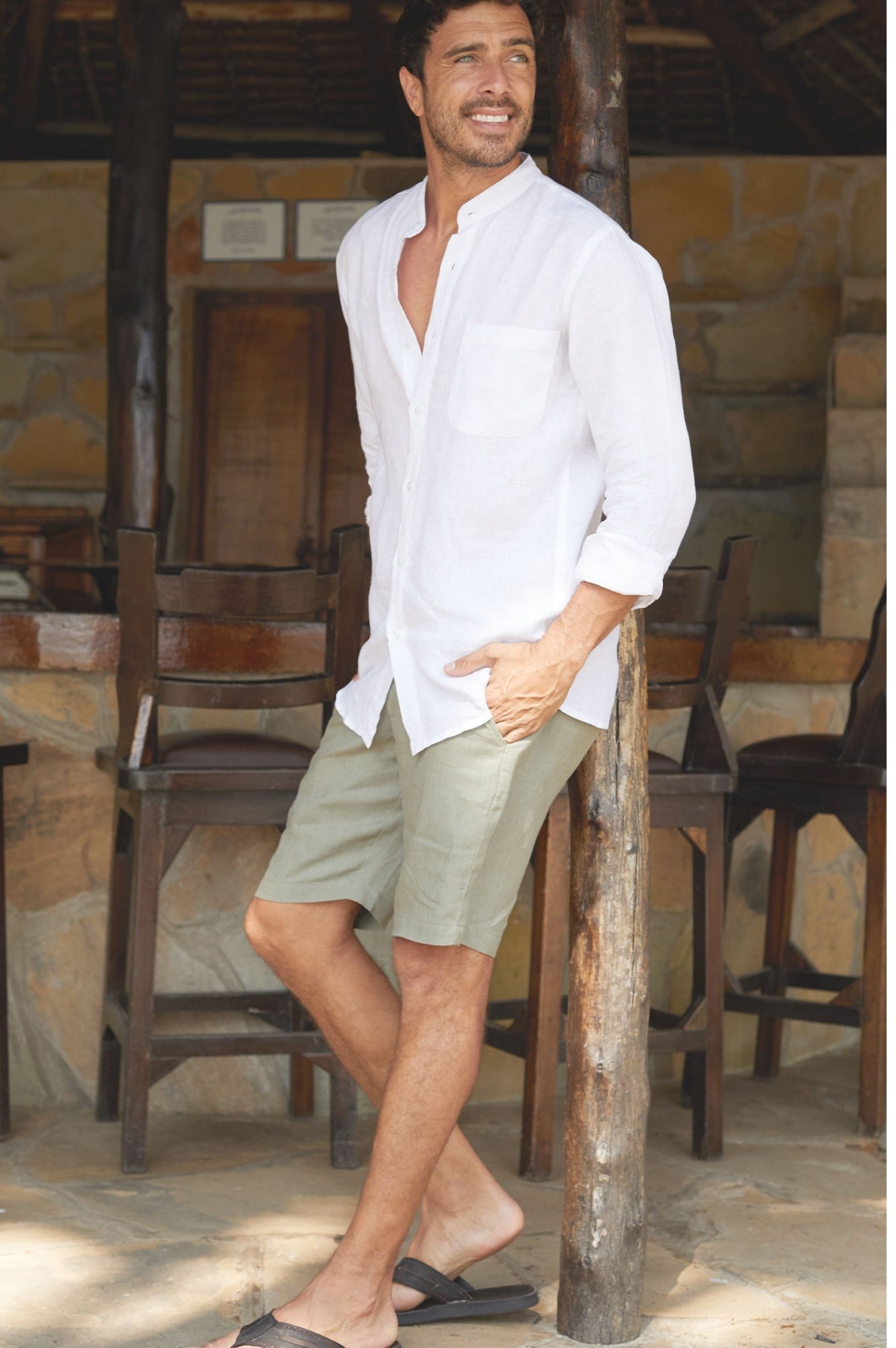Premium Men's Nehru Collar Linen Shirt - Breathable White Summer Shirt for Casual Wear & Formal Occasions | Office, Wedding & Vacation Outfit