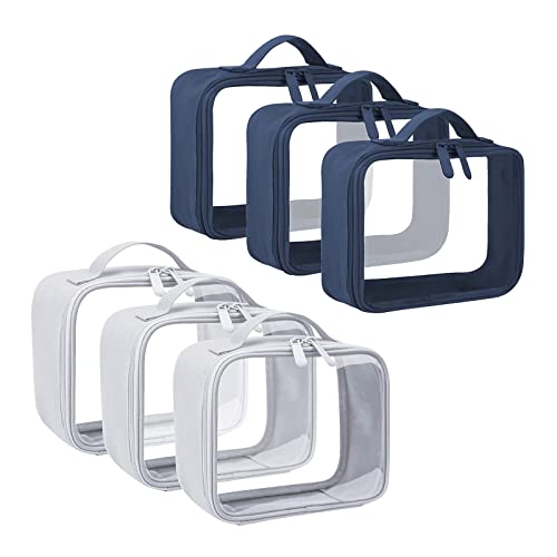 TSA Approved Toiletry Bag 6-Pack - Clear Travel Organizer for Liquids & Cosmetics | Perfect for Carry-On Luggage
