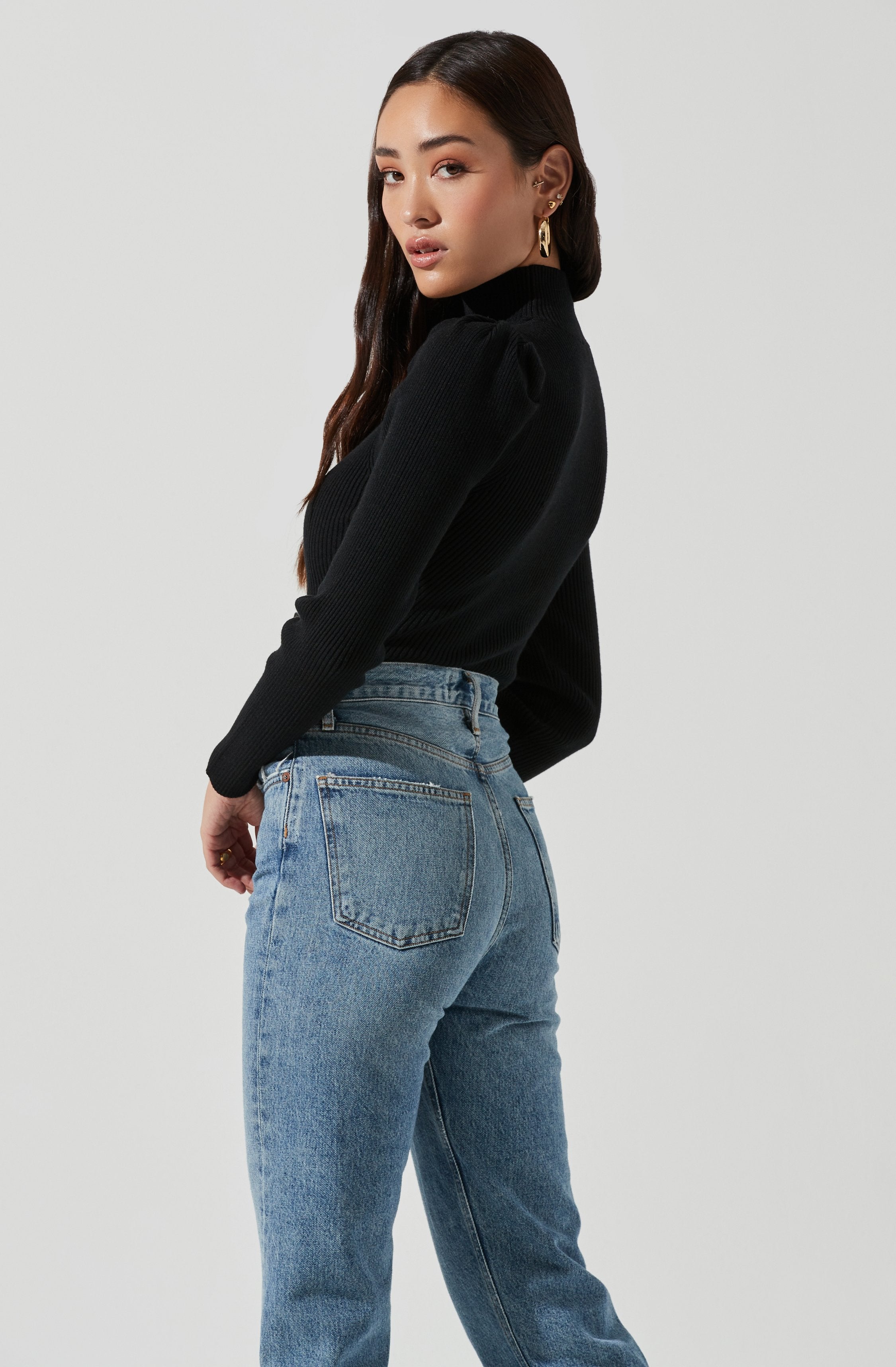 Stylish Front Cutout Long Sleeve Sweater Bodysuit for Women - Trendy Fall Winter Layering Piece for Date Night & Office Wear