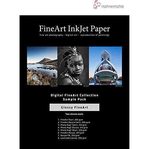 Premium Hahnemuhle Fine Art Inkjet Paper Sample Pack - 8.5x11 Inches, 14 Sheets for Artists & Photographers - Perfect for Printing, Proofing & Portfolio Presentations