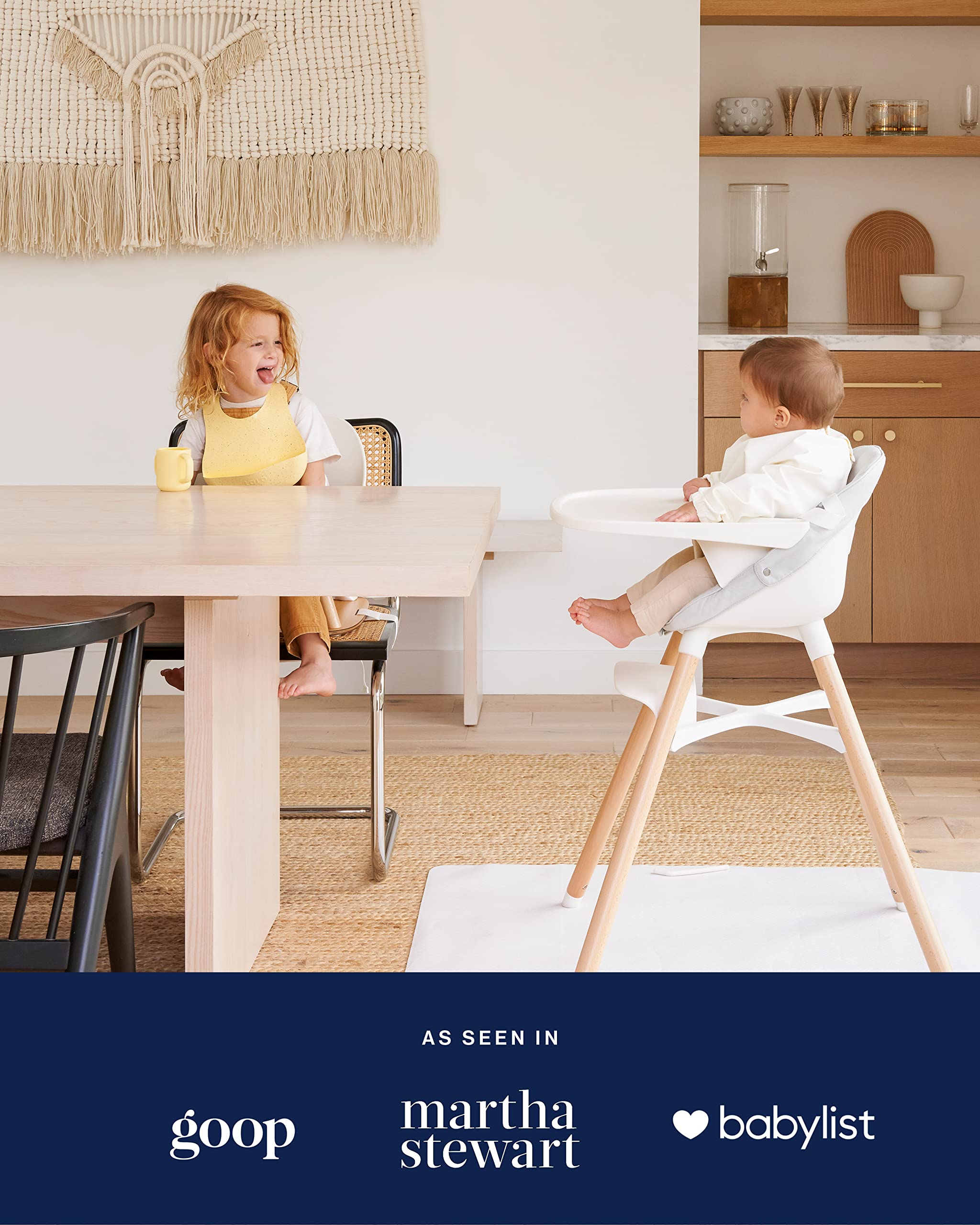Lalo 3-in-1 Convertible Wooden High Chair for Babies & Toddlers | Adjustable Footrest, Dishwasher Safe Tray | Coconut Finish | Perfect for Dining, Weaning & Playtime