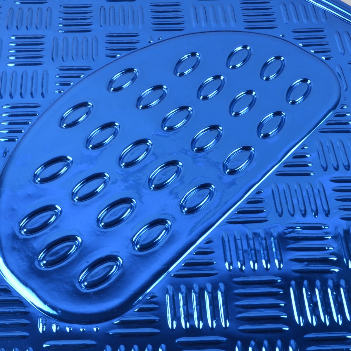 BDK 6-Piece Premium Car Accessory Set - Heavy Duty All-Weather Floor Mats, Windshield Sunshade & Sport Steering Wheel Cover - Perfect Car Gift for Holidays & Special Occasions (Blue) - Ideal for Road Trips, Daily Commute & Vehicle Protection