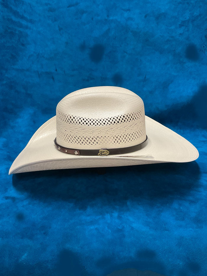 Justin JS6330WHSN4408 Straw Cowboy Hat - White Western Hat for Men & Women - Perfect for Rodeo, Country Music Festivals & Outdoor Adventures