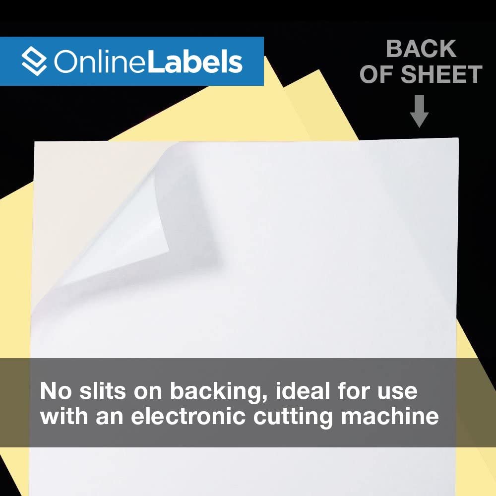 Pastel Yellow Sticker Paper - 100 Sheets 8.5x11 Full Sheet Labels for Inkjet & Laser Printers | Perfect for DIY Crafts, Scrapbooking & Product Labeling | Online Labels