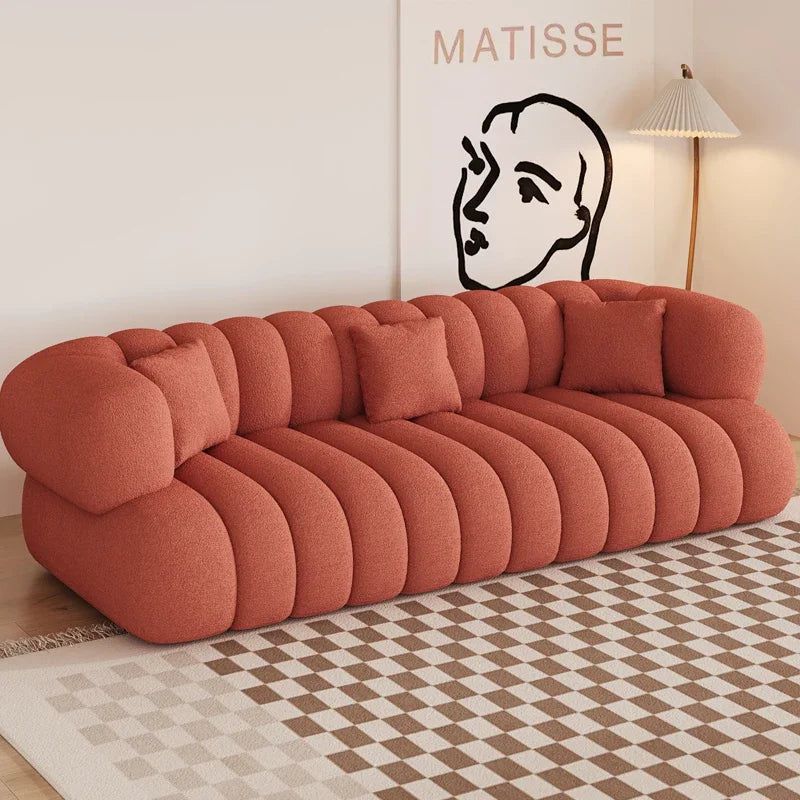 Modern Nordic Style Linear Designer Sofa Set - 3-Piece Contemporary Living Room Furniture for Small Spaces, Perfect for Apartments and Cozy Homes