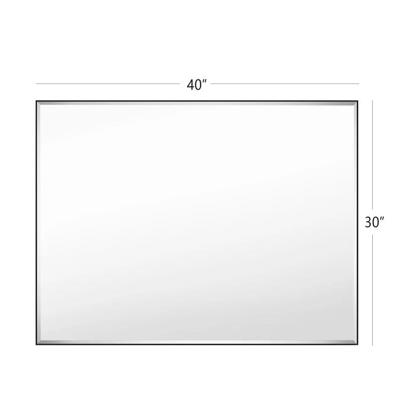 Modern Black Aluminum Framed Beveled Wall Mirror - Sleek Home Decor for Living Room, Bedroom & Entryway - Shatter-Resistant Glass with Stylish Reflections