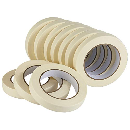 8 Pack General Purpose Paper Tape for Painting, Home, Office - Strong Adhesive Masking Tape for DIY Projects, Wall Decor, Crafts & Packaging