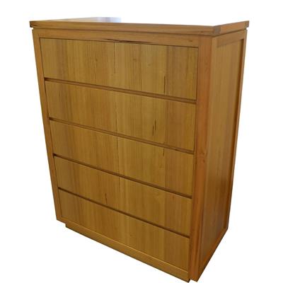 Highland 5 Drawer Tallboy Dresser - Natural Wood Bedroom Chest for Storage & Organization | Perfect for Bedrooms, Living Rooms & Dorm Rooms